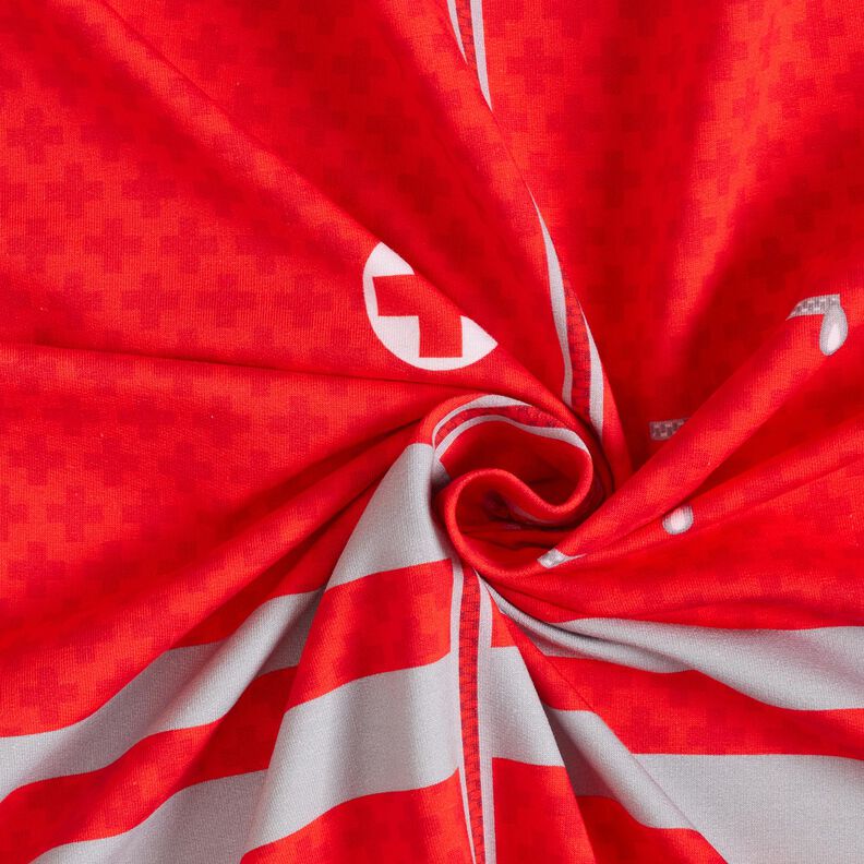 Felpa francesa Panel Convi&eacute;rtete en m&eacute;dico de urgencias | Stoff&Liebe &ndash; rojo/gris plateado,  image number 3