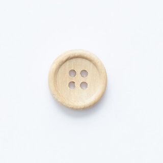 Botón de madera 4 agujeros  – beige, 