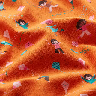 Tela de jersey de algodón Vuelo de cometa Impresión digital | PETIT CITRON – naranja, 