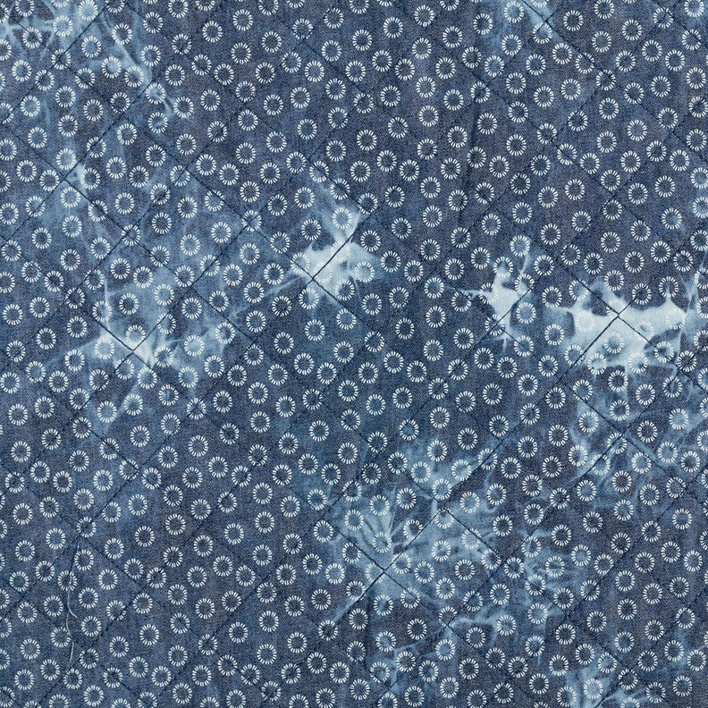 Tejido acolchado cambray flor tie-dyed – azul vaquero,  image number 6