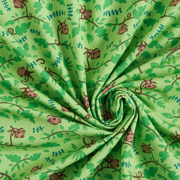 Tela de jersey de algodón Mono travieso | PETIT CITRON – verde,  image number 3