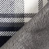 Tejido de abrigo con reverso de piel a cuadros – azul noche/gris pizarra,  thumbnail number 4