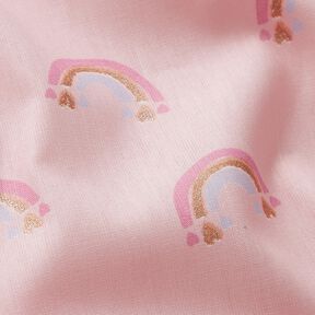 Popelina de algodón Arcoíris brillante – rosado/dorado, 
