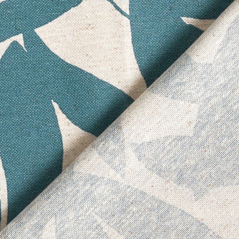 Tela decorativa Panama media Hojas lisas – azul océano/naturaleza,  image number 4