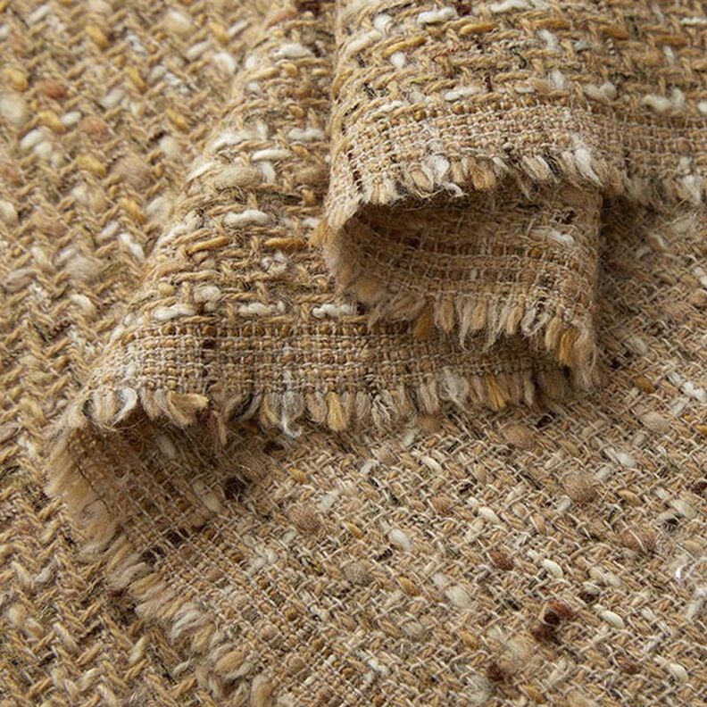 Tela de abrigo mezcla lana virgen melange – beige oscuro,  image number 3
