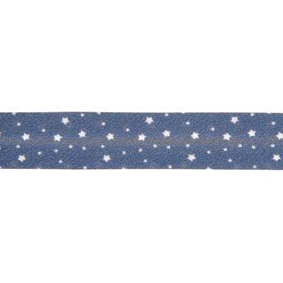 Cinta al biés Estrellas Algodón orgánico [20 mm] – azul marino, 
