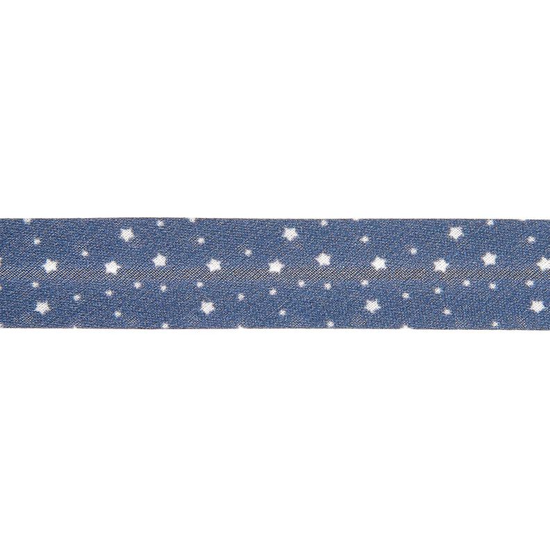 Cinta al biés Estrellas Algodón orgánico [20 mm] – azul marino,  image number 1