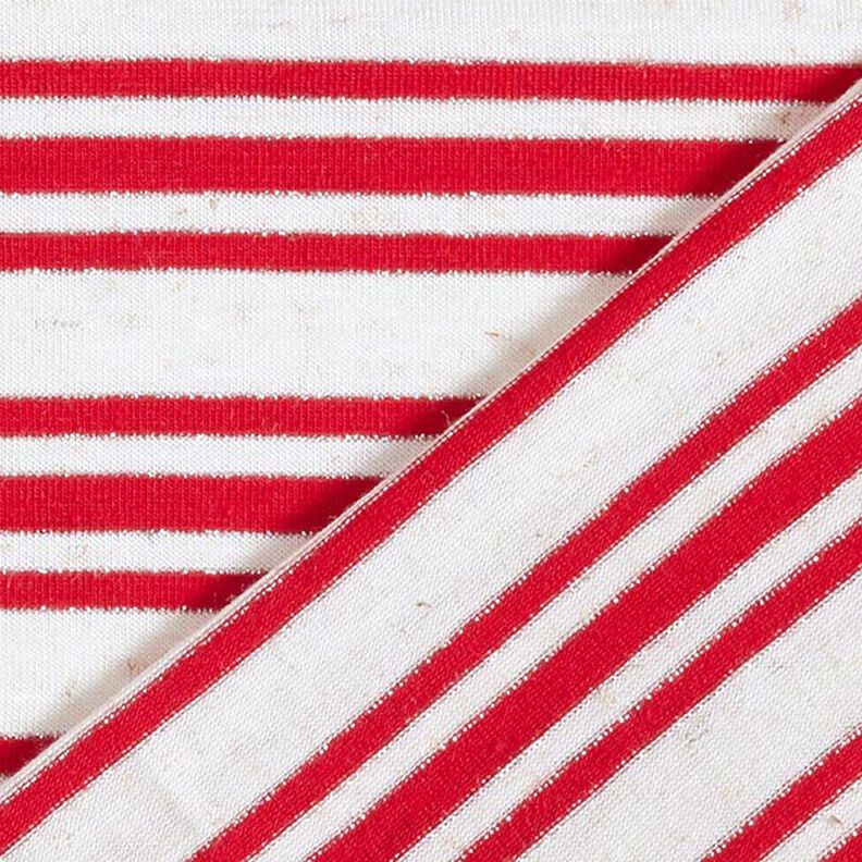 Tela de jersey de viscosa Rayas brillantes irregulares – blanco lana/rojo,  image number 4