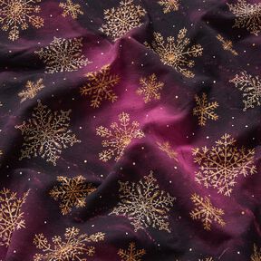 Felpa francesa veraniega Copos de nieve de la V&iacute;a L&aacute;ctea | Glitzerp&uuml;ppi &ndash; berenjena/oro antiguo, 