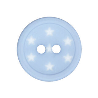 Botón de plástico Estrellas – azul claro, 