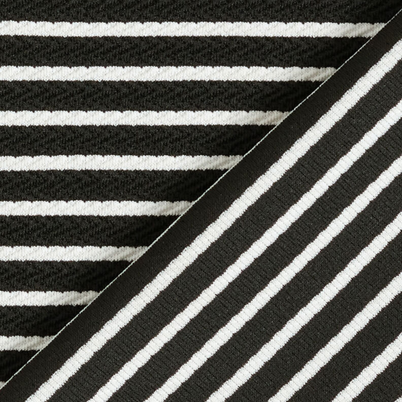 Punto jacquard rayas horizontales – negro/blanco,  image number 4