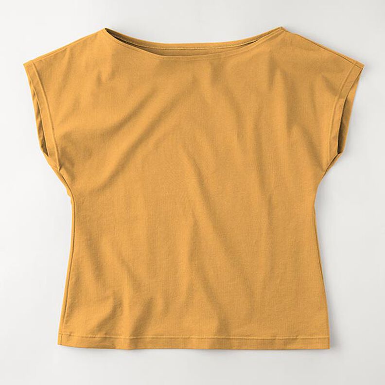 Tela de jersey de algodón Uni mediano – amarillo curry,  image number 8