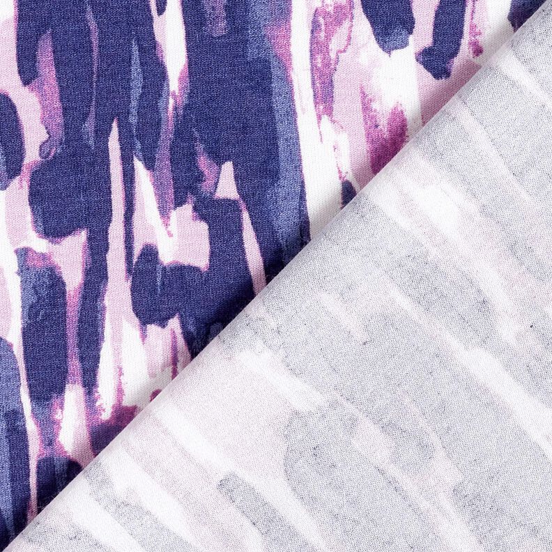 Tela de jersey de viscosa Pinceladas – blanco/azul lila,  image number 4