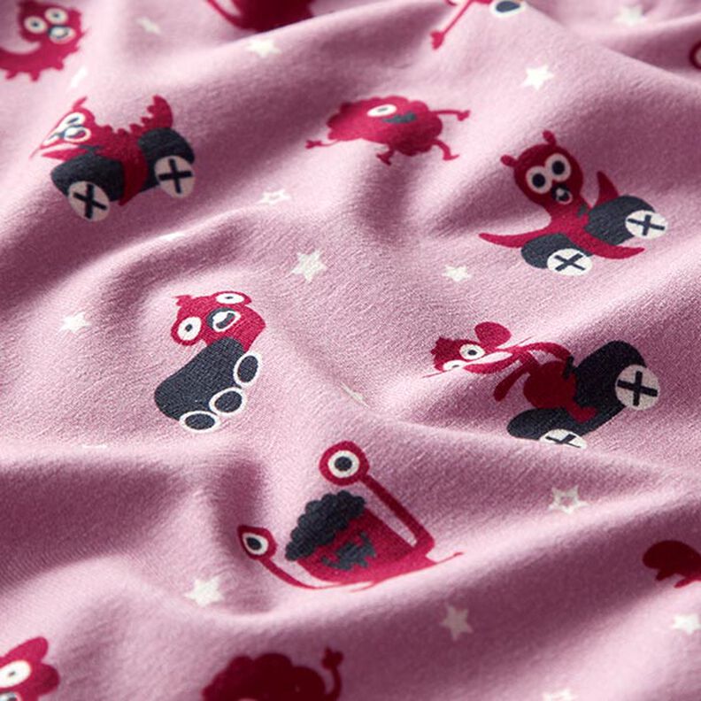 Tela de jersey de algodón Patio de juegos de monstruos | PETIT CITRON – rosa/bayas,  image number 2