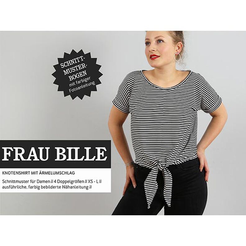 FRAU BILLE - Camisa informal con nudo y mangas vueltas, Studio Schnittreif  | XS -  L,  image number 1