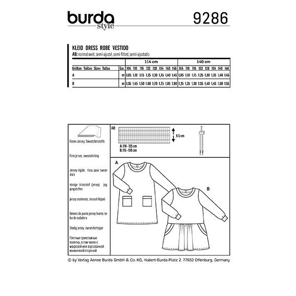 Vestido, Burda 9286 | 104-146,  image number 10