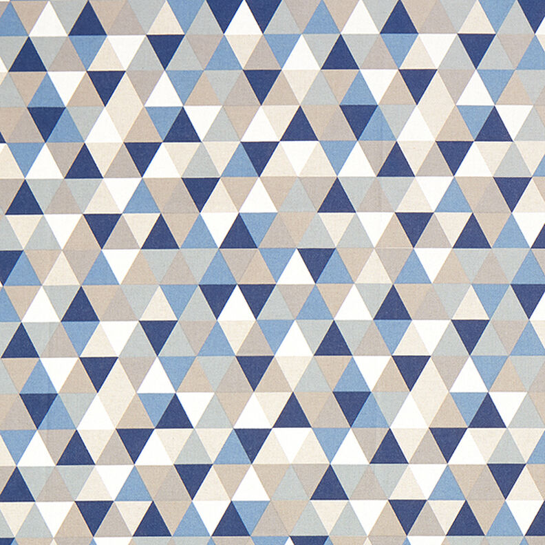Tela decorativa Panama media Triángulos – azul,  image number 1