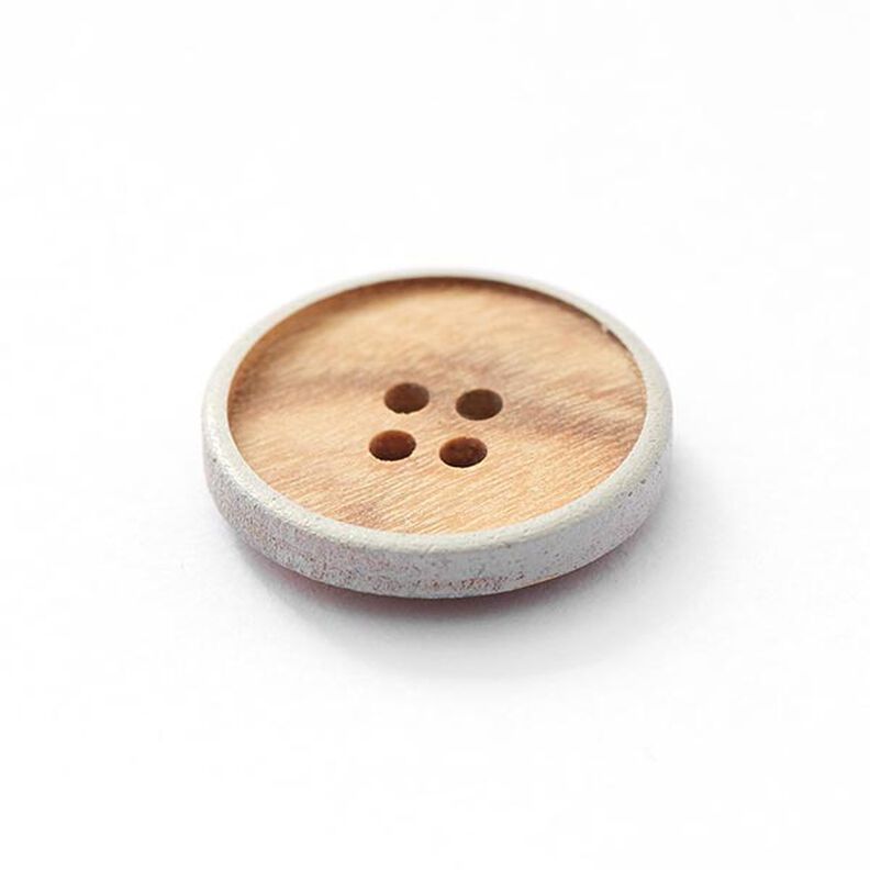 Botón de madera 4 agujeros  – beige/gris,  image number 2