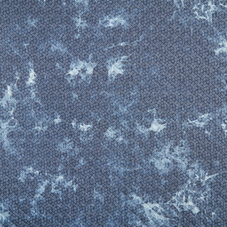 Tejido acolchado cambray flor tie-dyed – azul vaquero,  image number 1