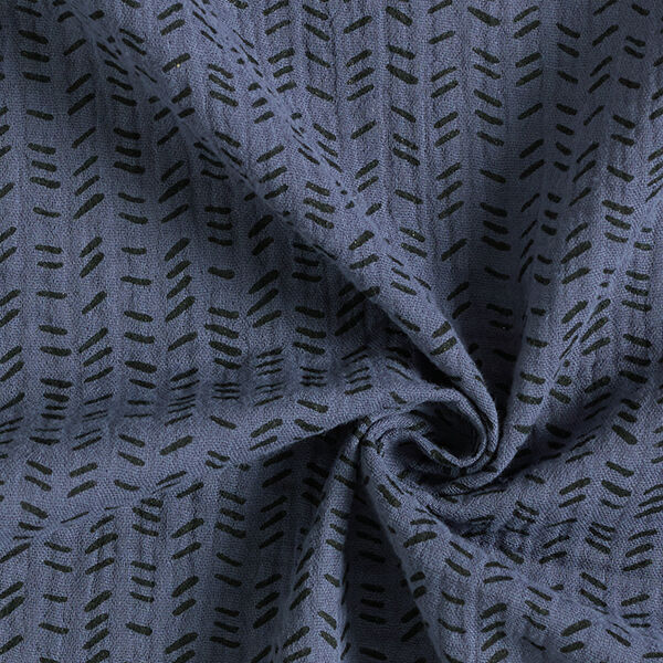 Muselina/doble arruga Guión en zigzag – azul noche,  image number 3