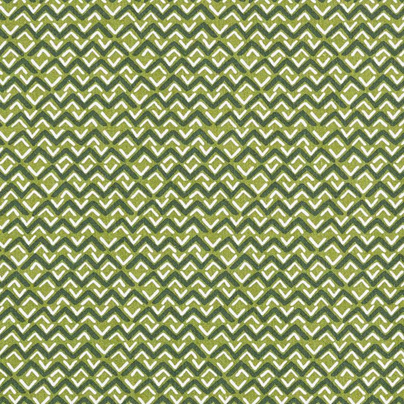 Tela de algodón Cretona Zigzag étnico – verde,  image number 1