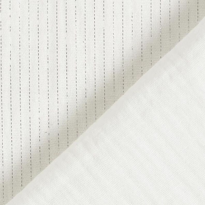 Muselina de algodón rayas brillantes – blanco,  image number 5