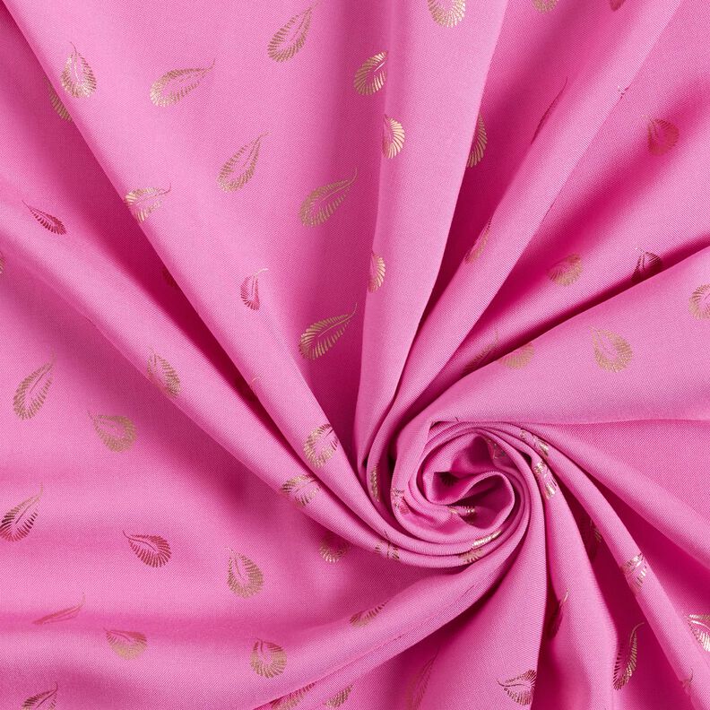 Tela de viscosa con estampado de plumas – pink,  image number 3
