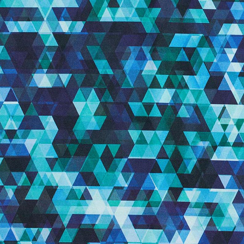 Tejido Softshell Triángulos de colores Impresión digital – azul noche/turquesa,  image number 6