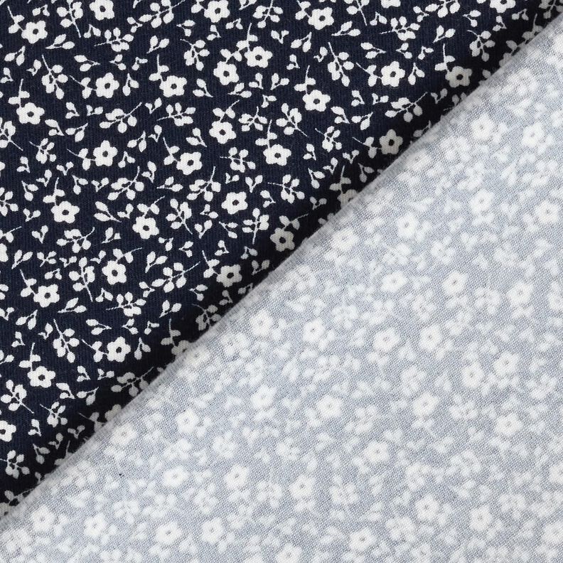 Tela de jersey de algodón mil flores – azul marino/blanco,  image number 4
