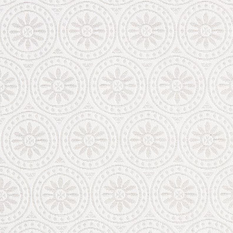 Telas para exteriores Jacquard Adornos círculos – gris claro/blanco lana,  image number 1