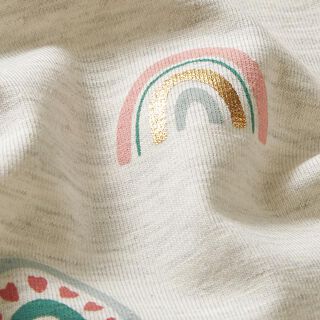 Tela de jersey de algodón Arcoíris Estampado de lámina – naturaleza/gris claro, 