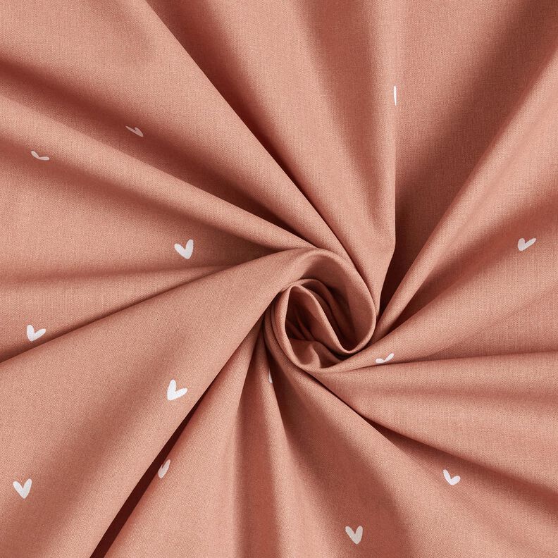 Popelina de algodón Corazones delicados – cobre,  image number 3