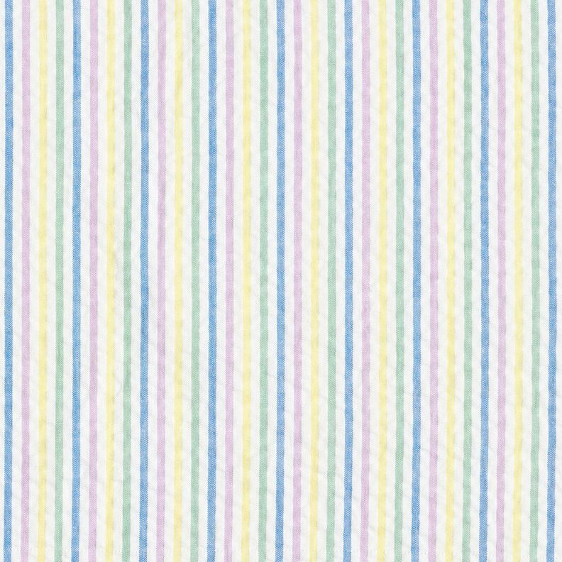 Tela Seersucker Algodón Mezcla de rayas – blanco,  image number 1