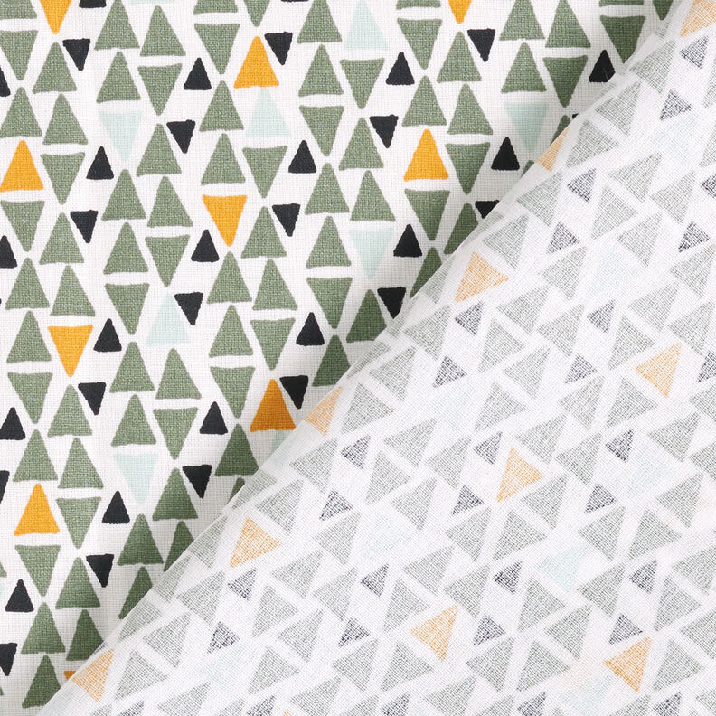 Tela de algodón Cretona triángulos mini – caña/blanco,  image number 4