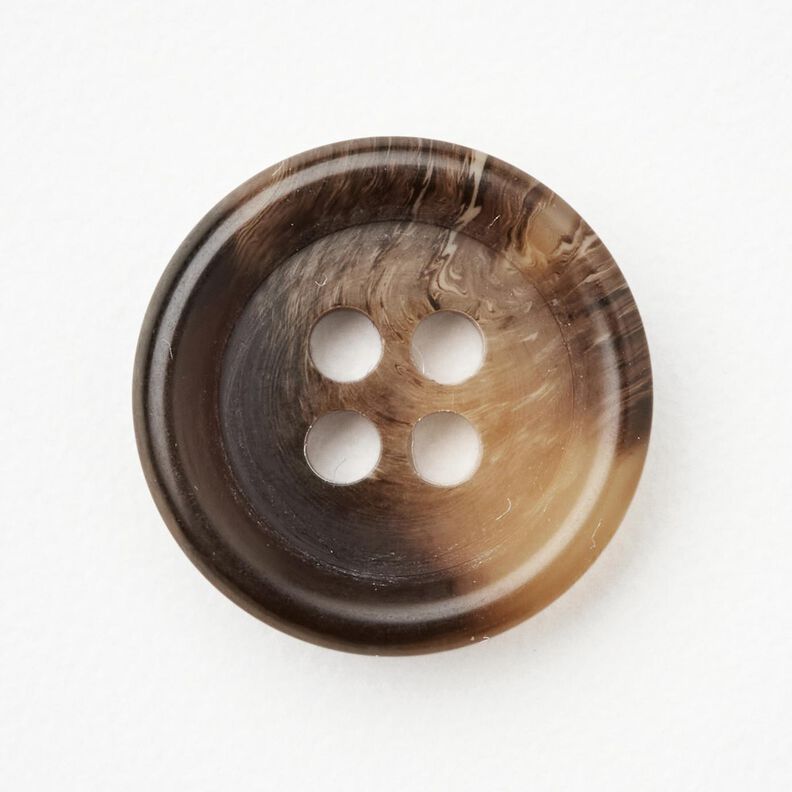 Botón redondo de 4 agujeros [Ø 15 mm] – marrón negro,  image number 1