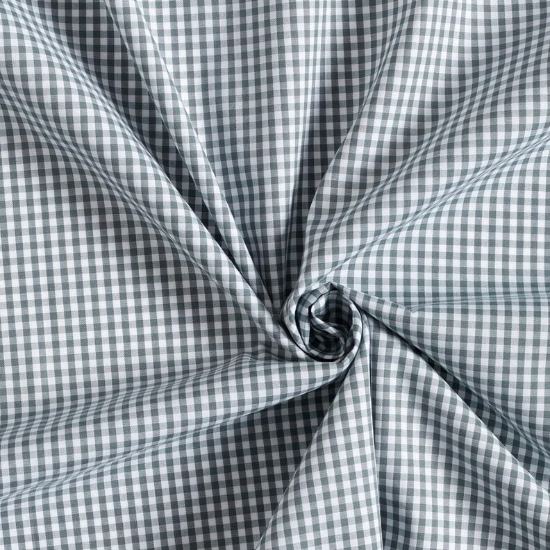 Popelina de algodón a cuadros Vichy – gris/blanco,  image number 3