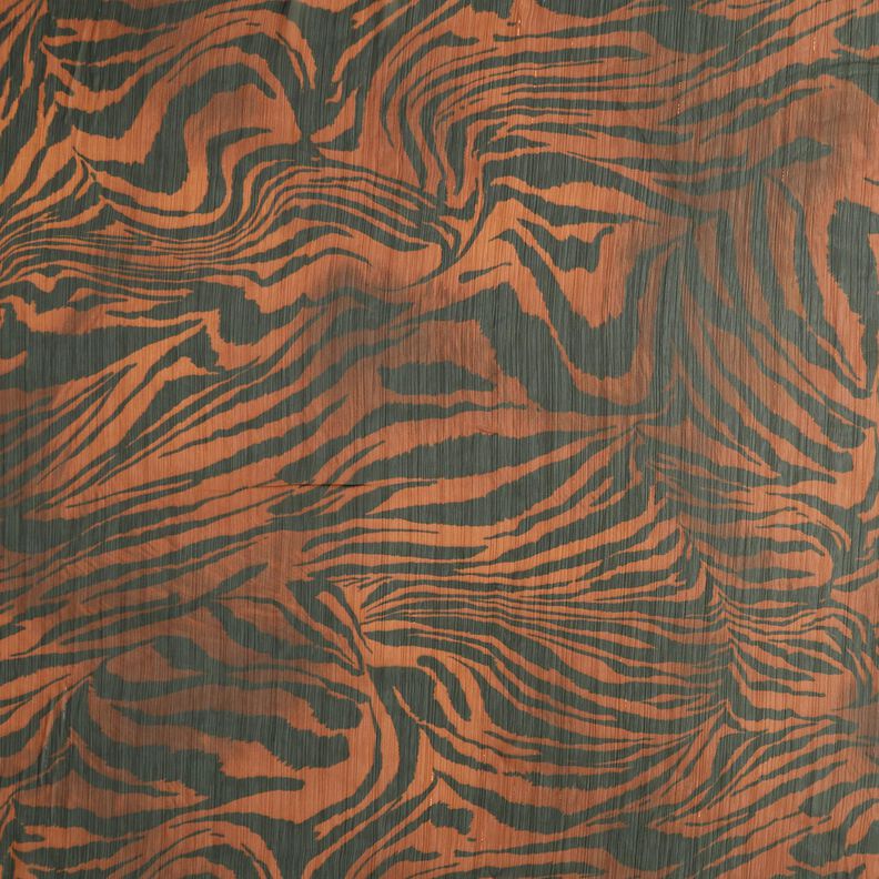 Gasa con estampado de tigres a rayas brillantes – negro/cobre,  image number 1
