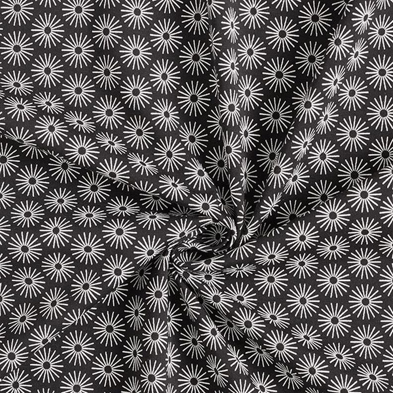 Tela de jersey de algodón brillan las flores – negro,  image number 3