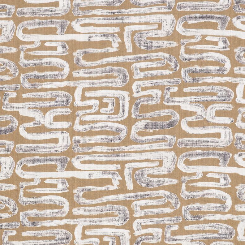 Mezcla algodón-viscosa con serpientes – beige oscuro,  image number 1