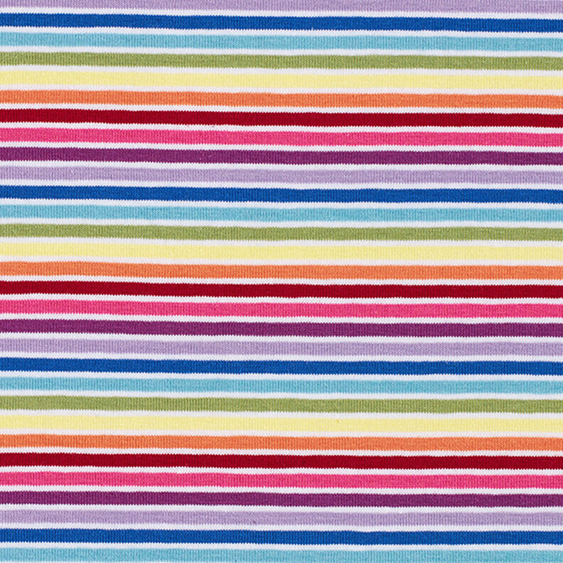 Tela de jersey de algodón Anillos arcoiris – blanco/mezcla de colores,  image number 1