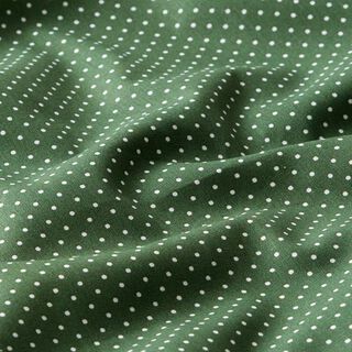 Popelina de algodón puntos pequeños – verde oscuro/blanco, 
