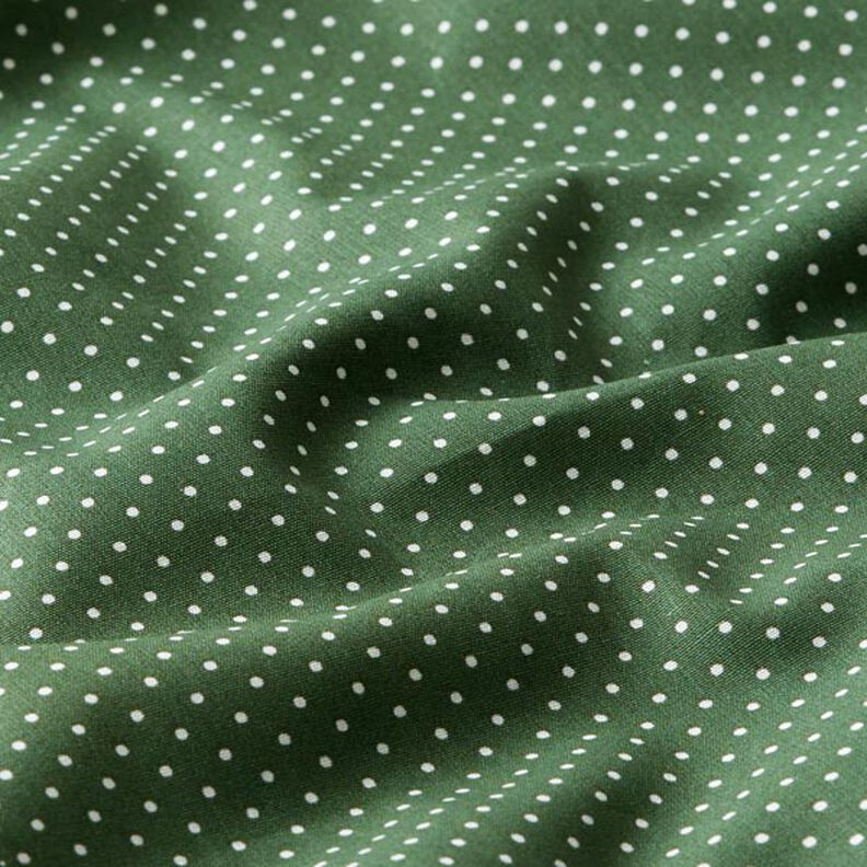 Popelina de algodón puntos pequeños – verde oscuro/blanco,  image number 2