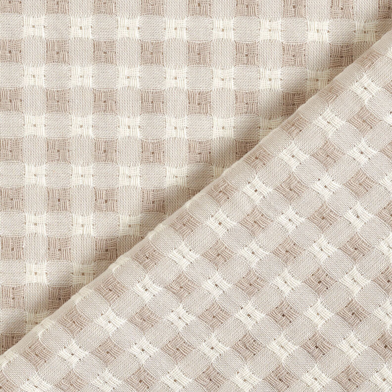 Tela de algodón con estructura a cuadros – blanco/anacardo,  image number 5
