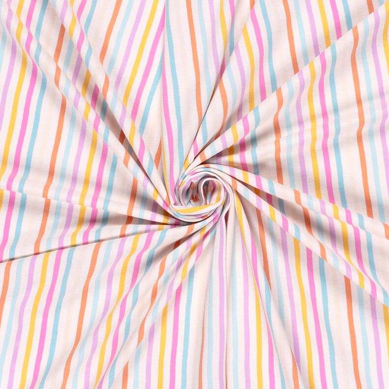 Tela de jersey de algodón Rayas pasteles – blanco lana/violeta pastel,  image number 3