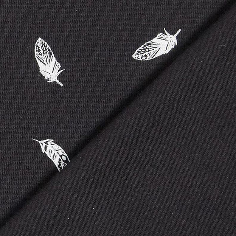Tela de jersey de algodón Plumas – negro,  image number 4