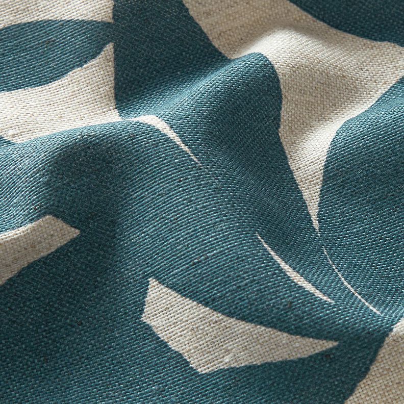 Tela decorativa Panama media Hojas lisas – azul océano/naturaleza,  image number 6