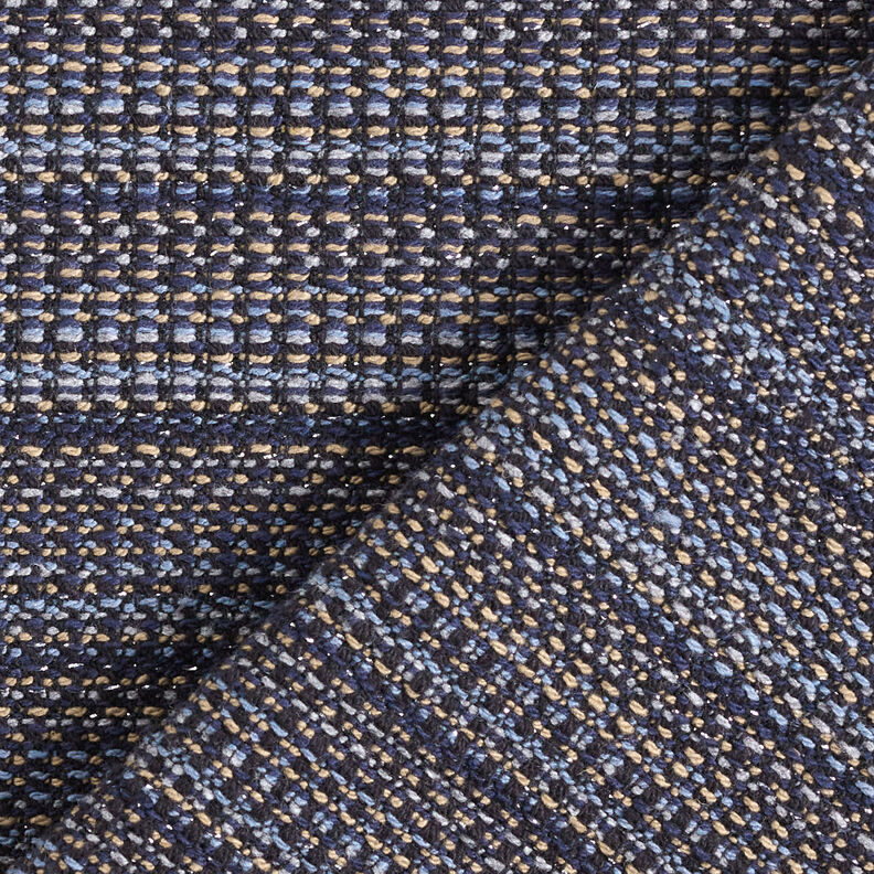 Tela de abrigo con hilo de brillo texturizado – azul noche/duna,  image number 5