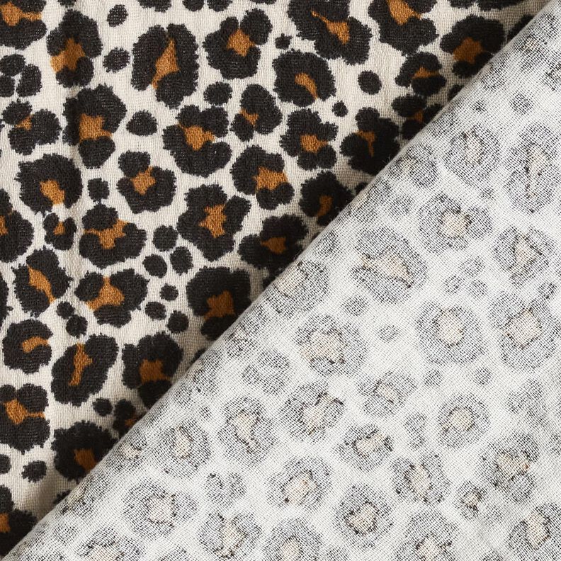 Muselina/doble arruga Estampado de leopardo – marrón claro/negro,  image number 4