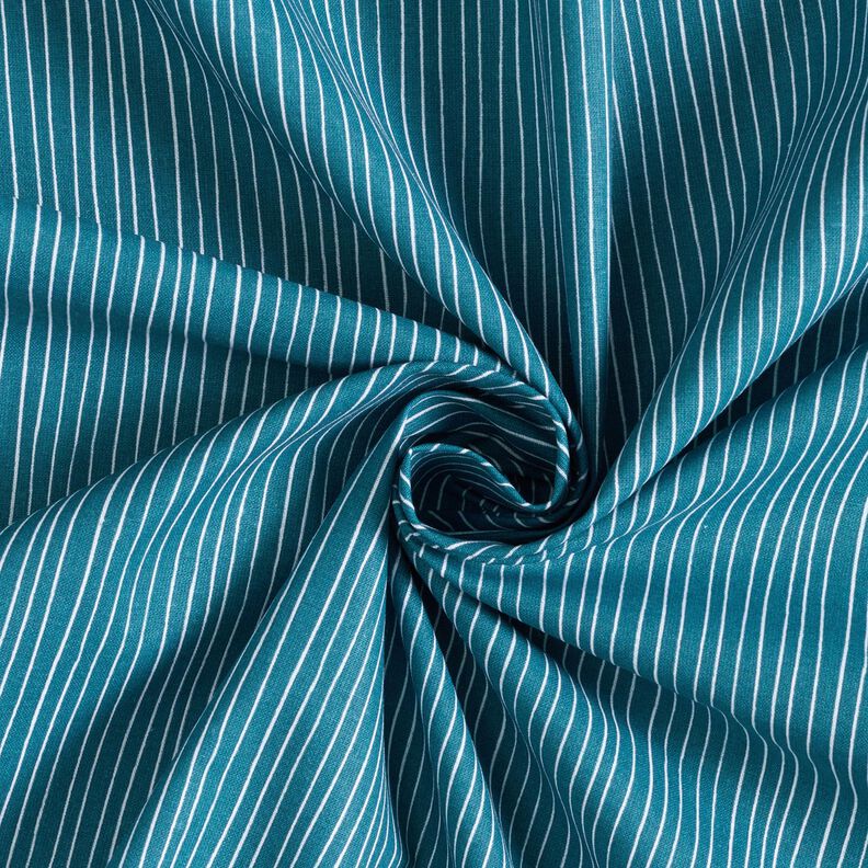 Tela de algodón Cretona Líneas delicadas – azul/blanco,  image number 3