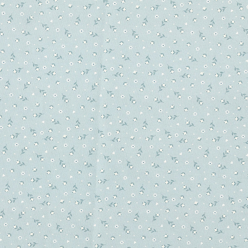 Tela de algodón Popelina Flores pequeñas – azul grisáceo pálido,  image number 1